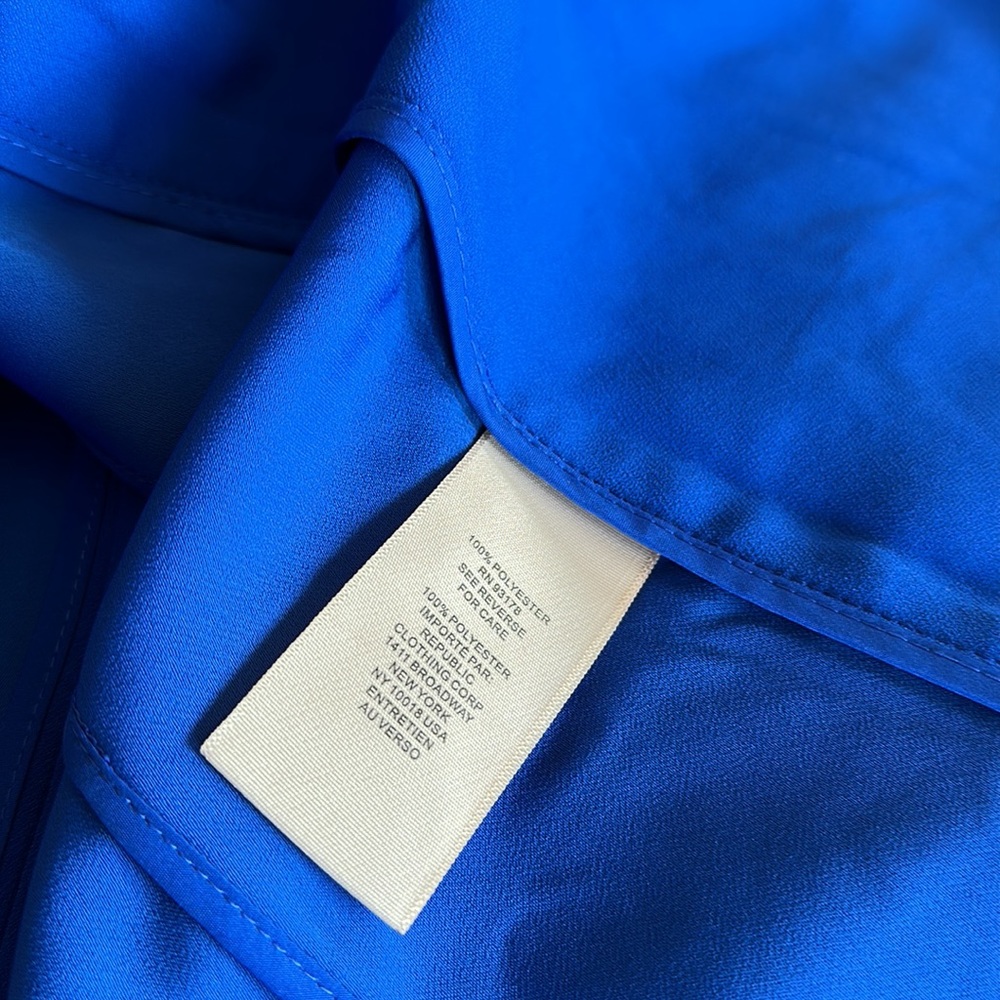 NWT PHILOSOPHY ROYAL BLUE RUCHED SLEEVE NON WRINKLE BLAZER XS - Picture 8 of 8